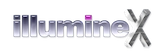 illumineX logo in glass and metal styling